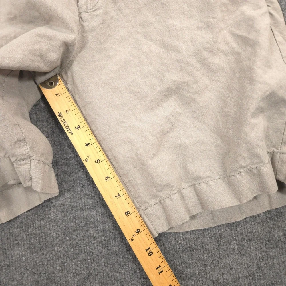 Faherty Malibu Shorts Mens 33 Gray Chino Linen Blend Summer Resort Preppy Casual